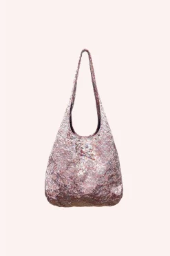 Swirling Embroidery Hobo Bag