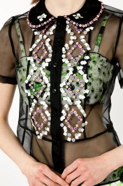 Twinkle Beaded Organza Blouse