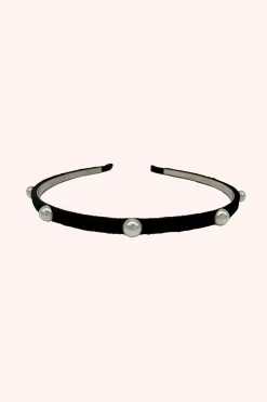 Velvet Pearls Headband