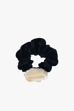 Velvet Rosette Scrunchie-Ivory