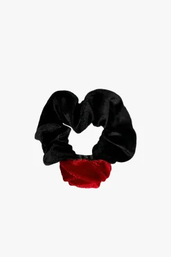 Velvet Rosette Scrunchie-Red