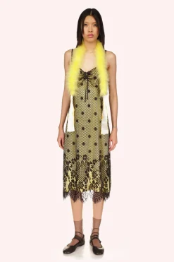 Washed Satin With Lace Dress