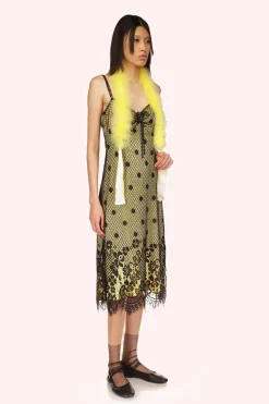 Washed Satin With Lace Dress