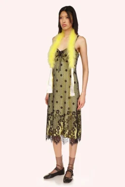 Washed Satin With Lace Dress