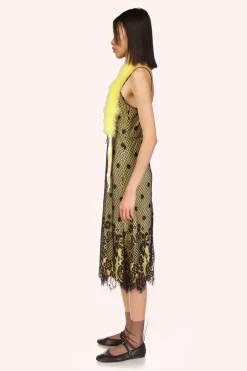 Washed Satin With Lace Dress