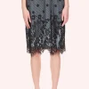Washed Satin With Lace Pencil Skirt