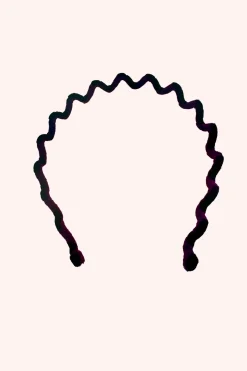 Wavy Velvet Headband Burgundy